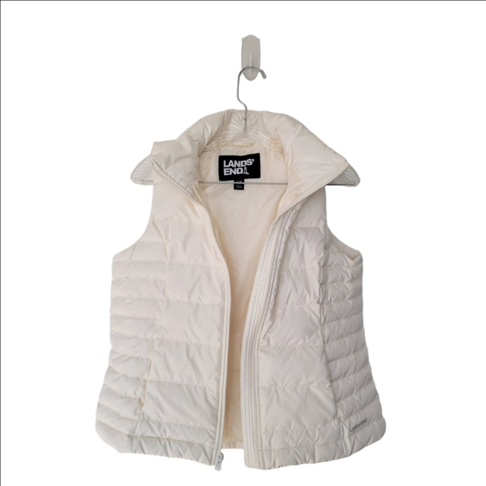 Lands' End Cream Ivory Down And Feather Puffer Vest Size Small - Picture 6 of 7